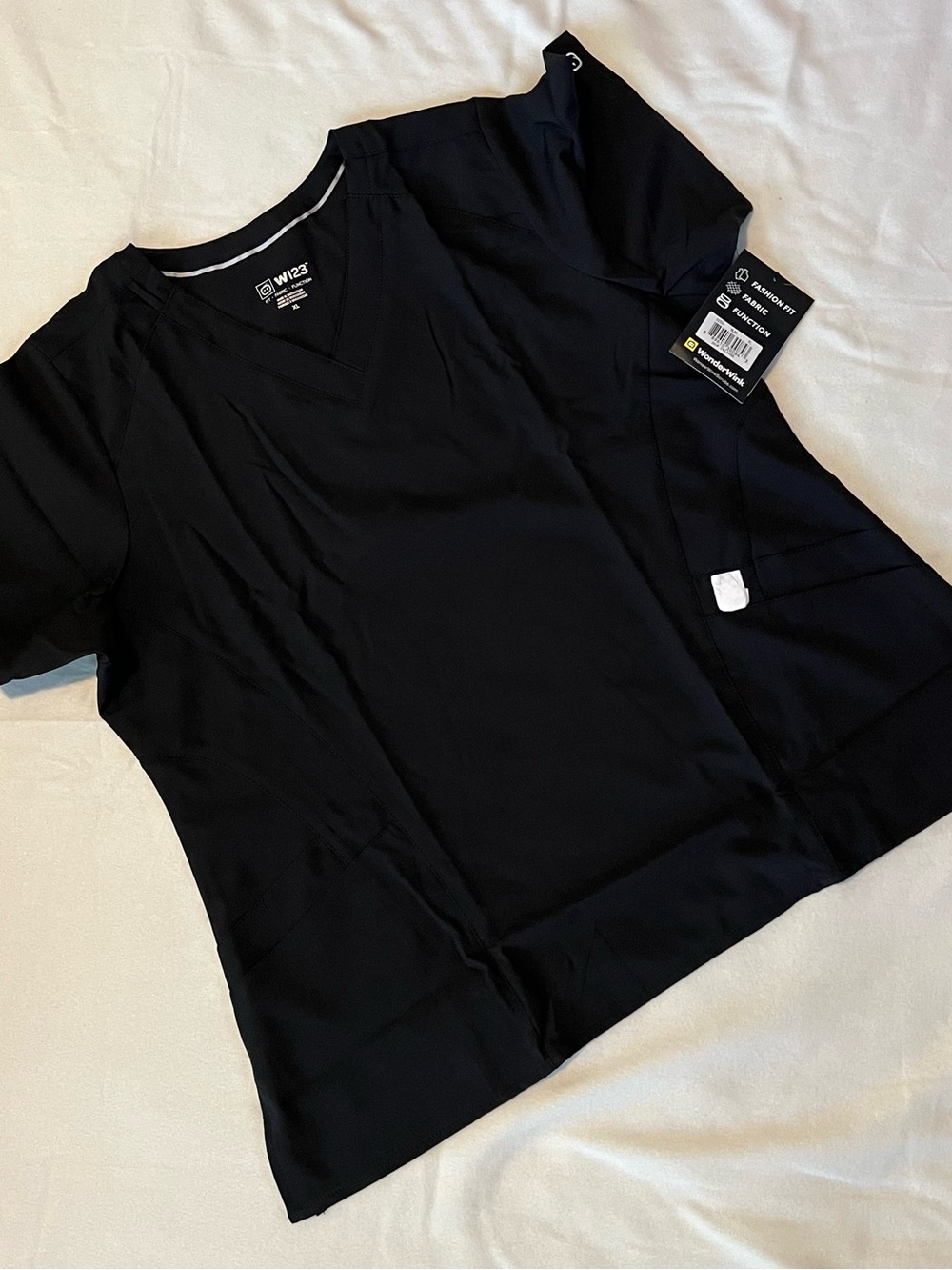 WonderWink Black V-Neck Short Sleeve Scrub Top XL